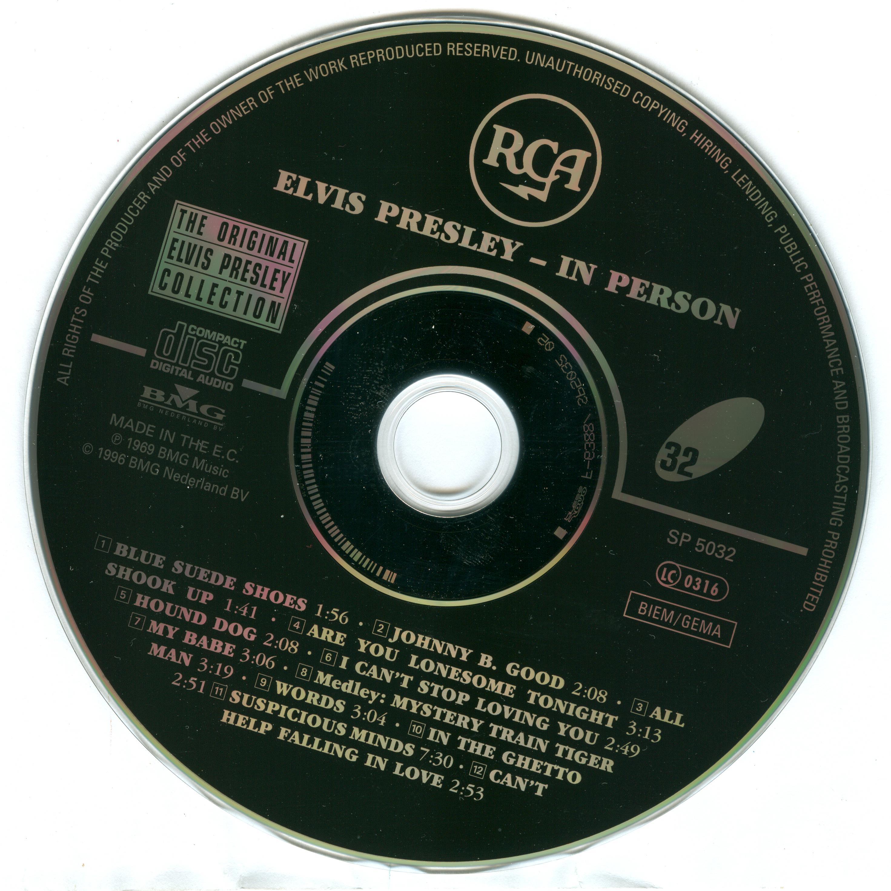 Elvis Presley  The Original Elvis Presley Collection 32; in Person : CD